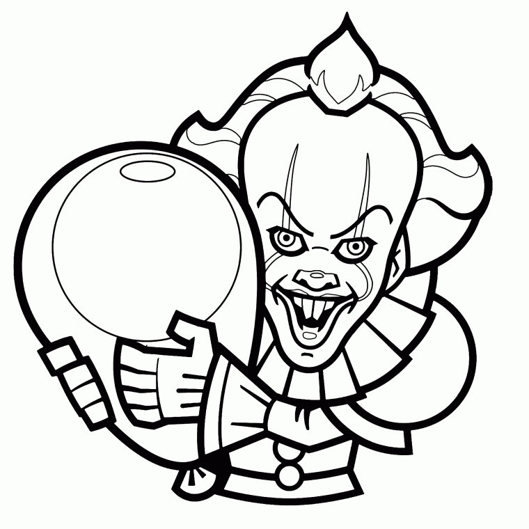 creepy clown coloring pages