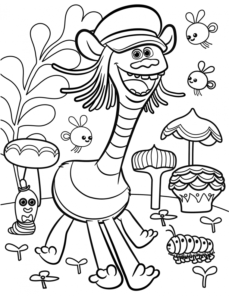 printable trolls coloring pages