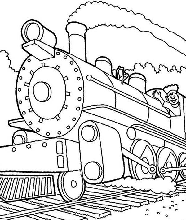 steam engine coloring page