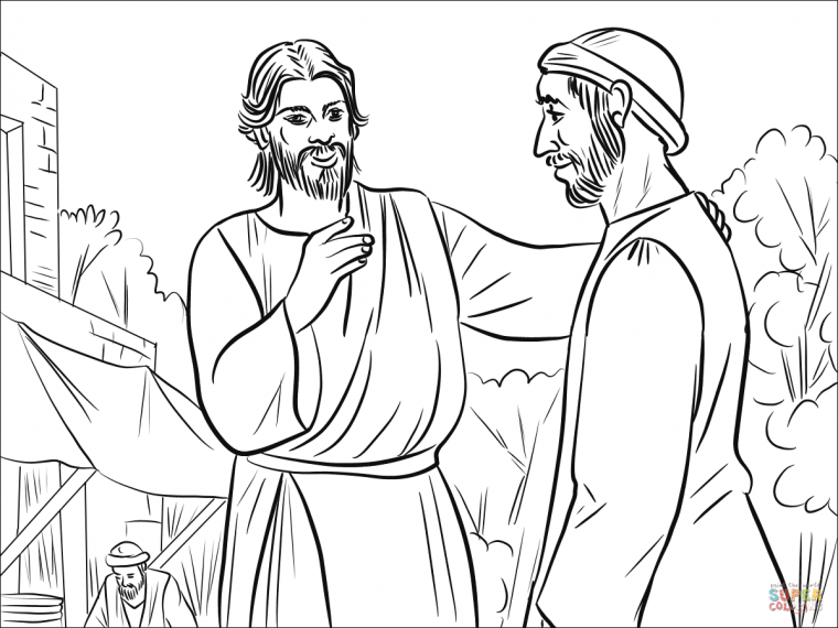 jesus heals a blind man coloring page