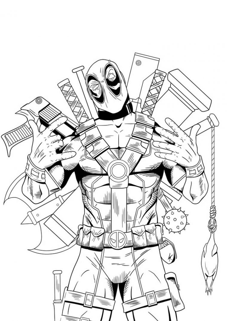 deadpool printable coloring pages