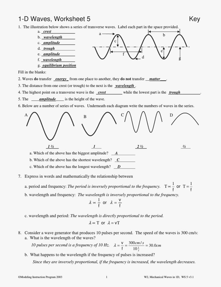 wave properties coloring page answer key