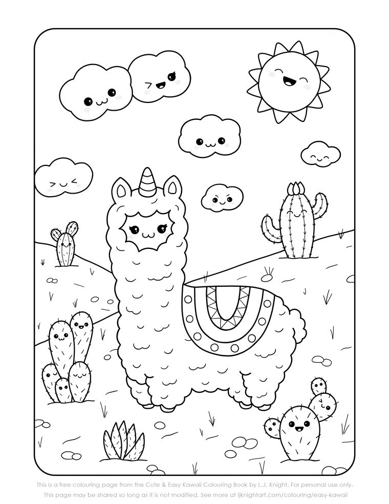 llamacorn coloring pages