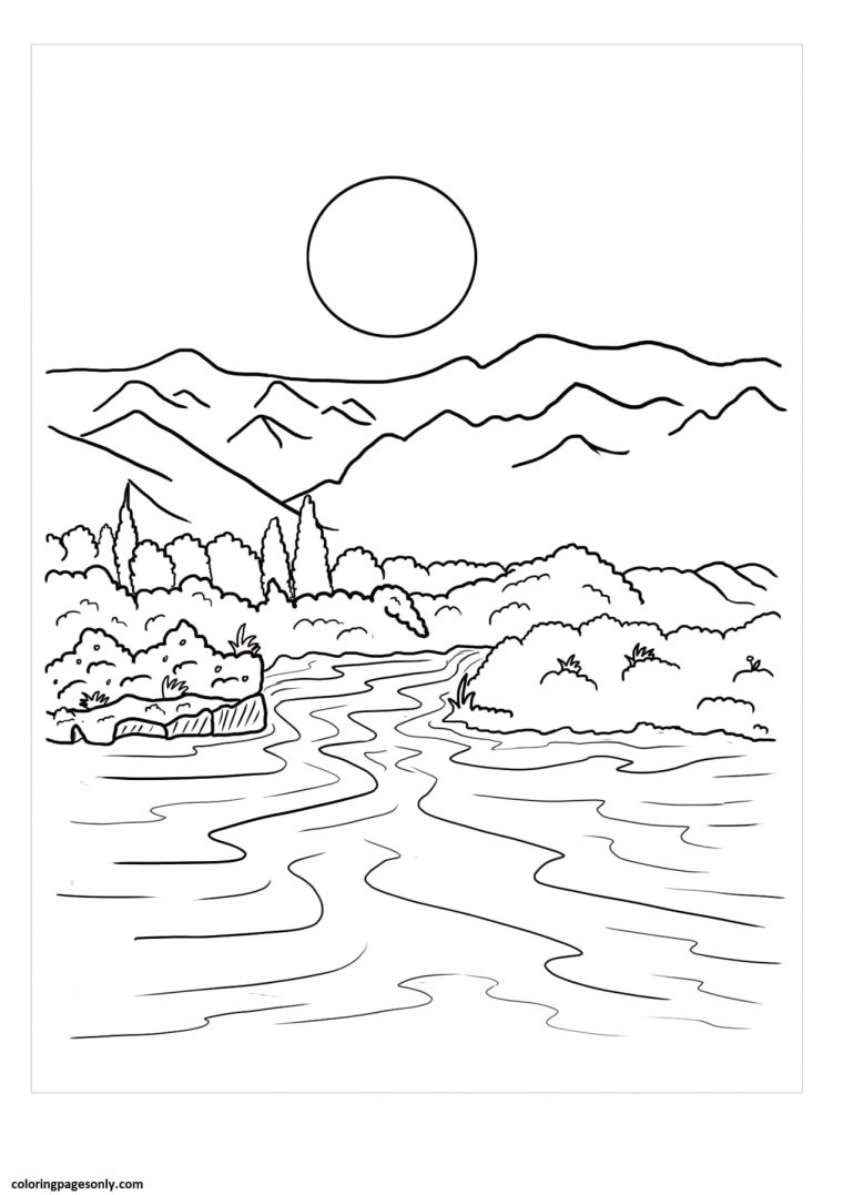 river coloring page