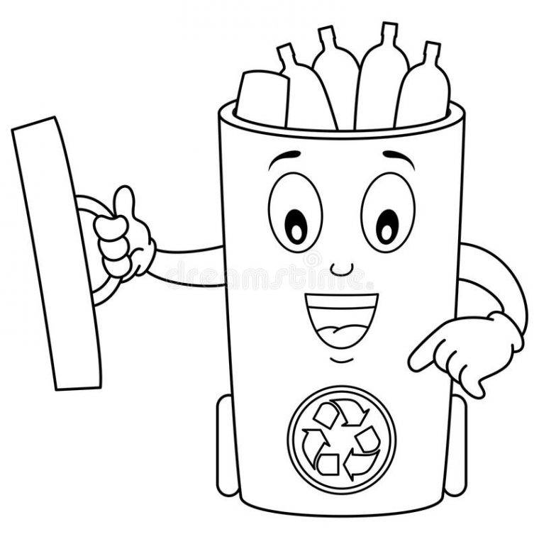 trash can coloring page