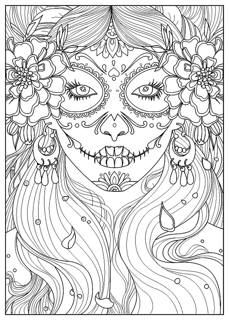 day of the dead coloring pages printable free