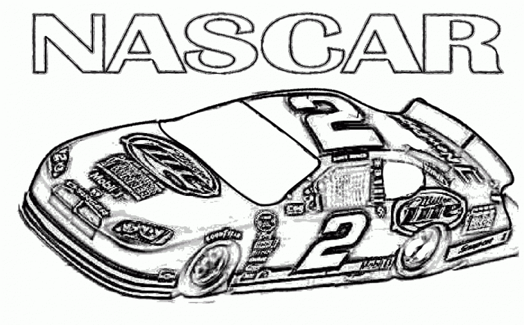 nascar printable coloring pages