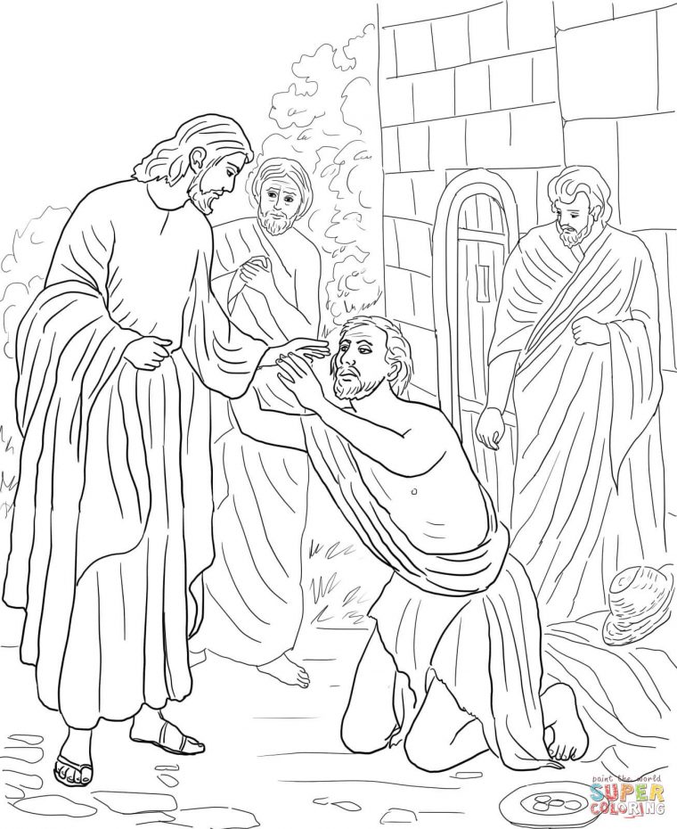 jesus heals the blind man coloring page