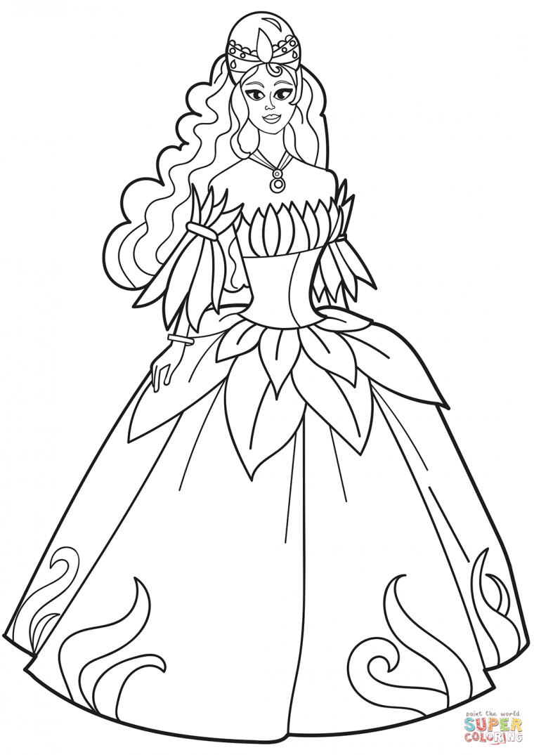 princess dress coloring page