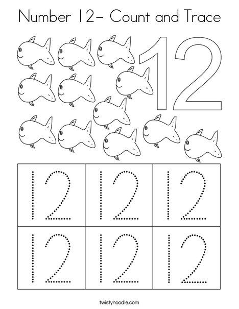 number 12 coloring page