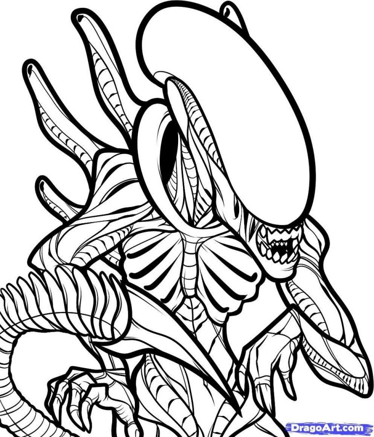 trippy alien coloring pages