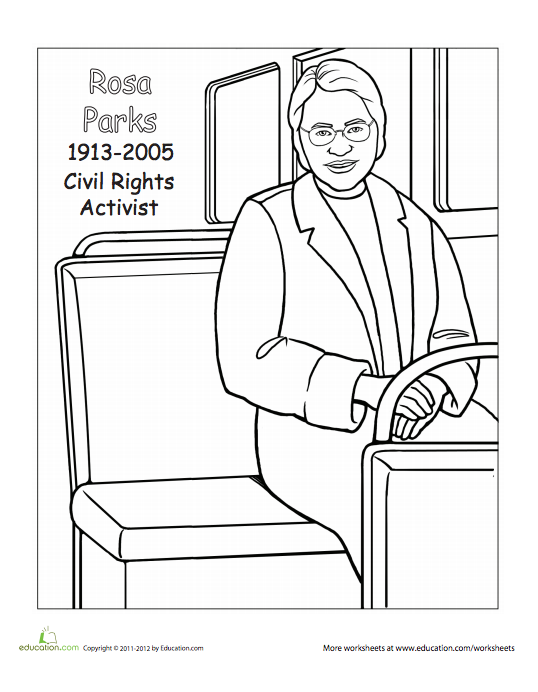 rosa parks coloring pages