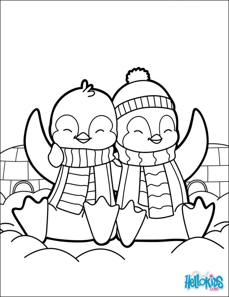 easy penguin coloring pages