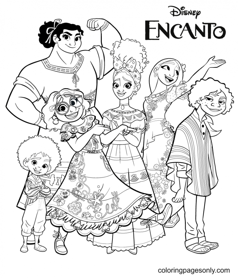 encanto coloring page bruno