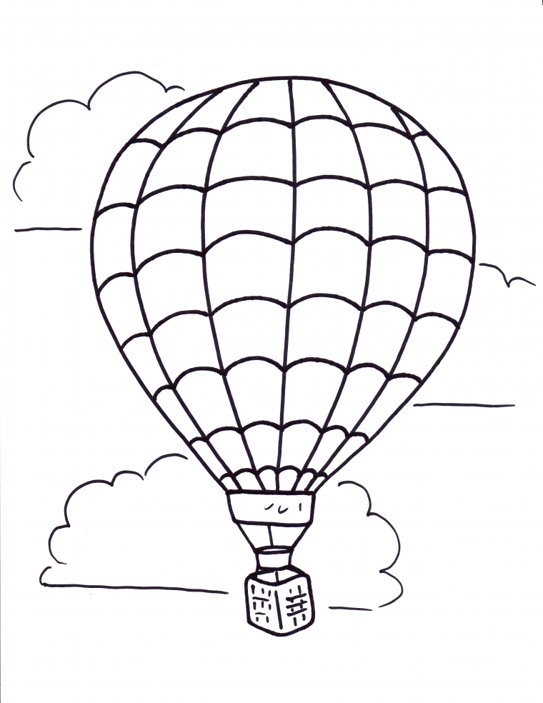 coloring pages hot air balloons