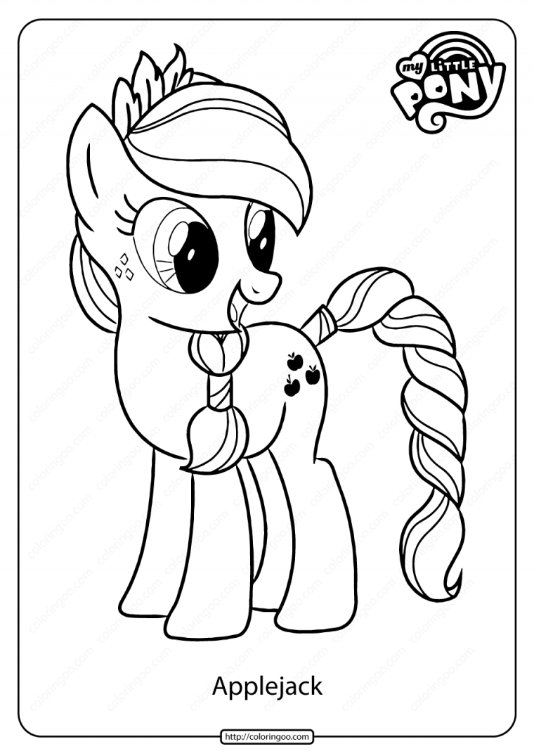 applejack my little pony coloring page