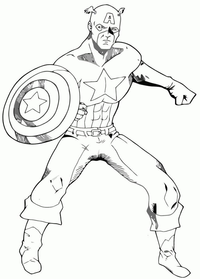 free captain america coloring pages