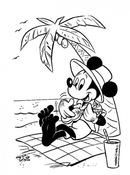 summer disney coloring pages