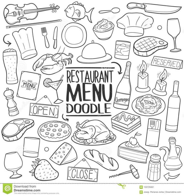 menu coloring pages