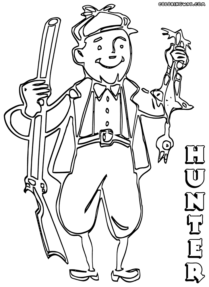 hunter coloring pages