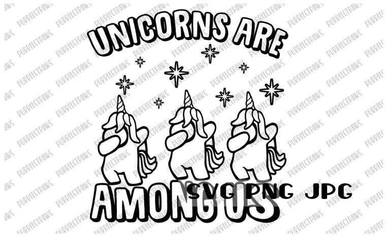 among us coloring pages unicorn