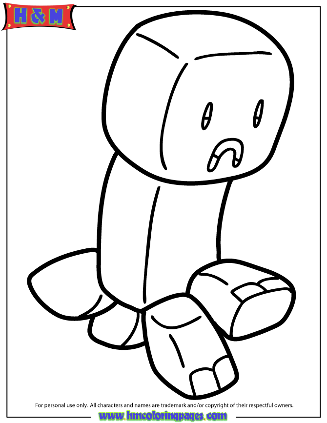 creeper minecraft coloring pages