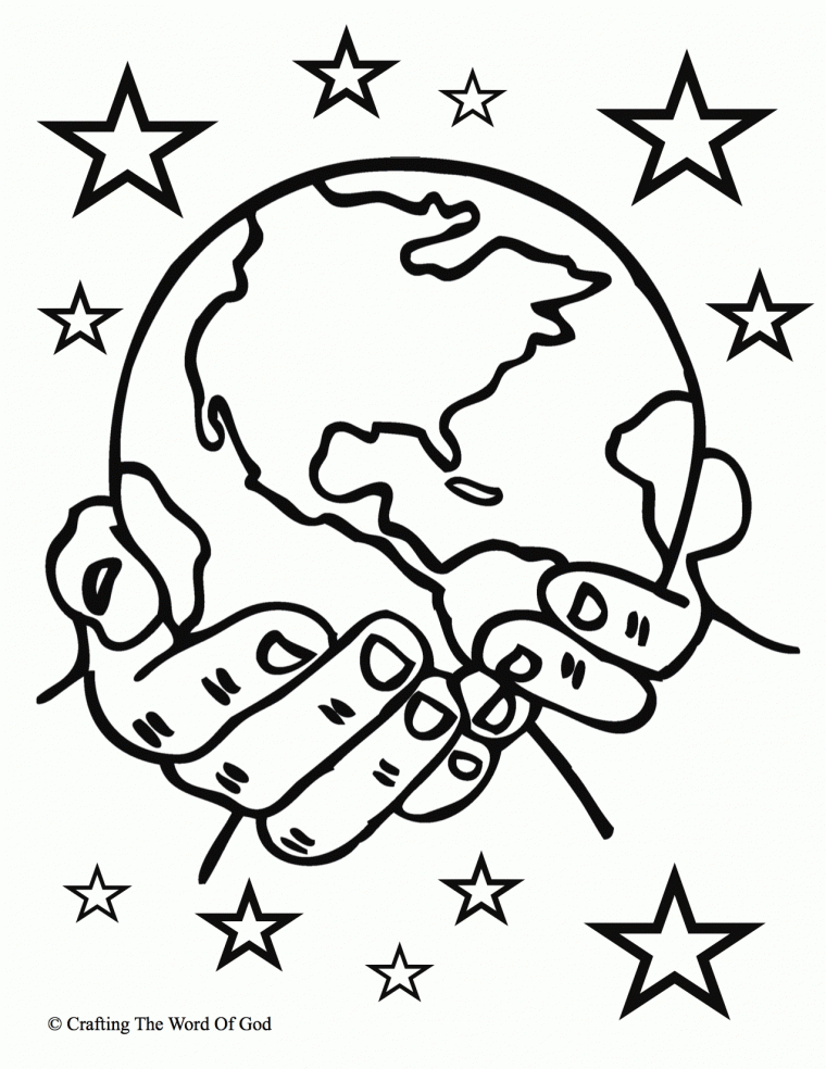 god created the world coloring page