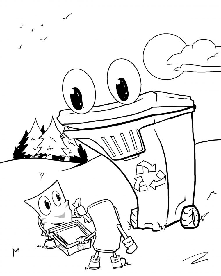 recycling coloring page