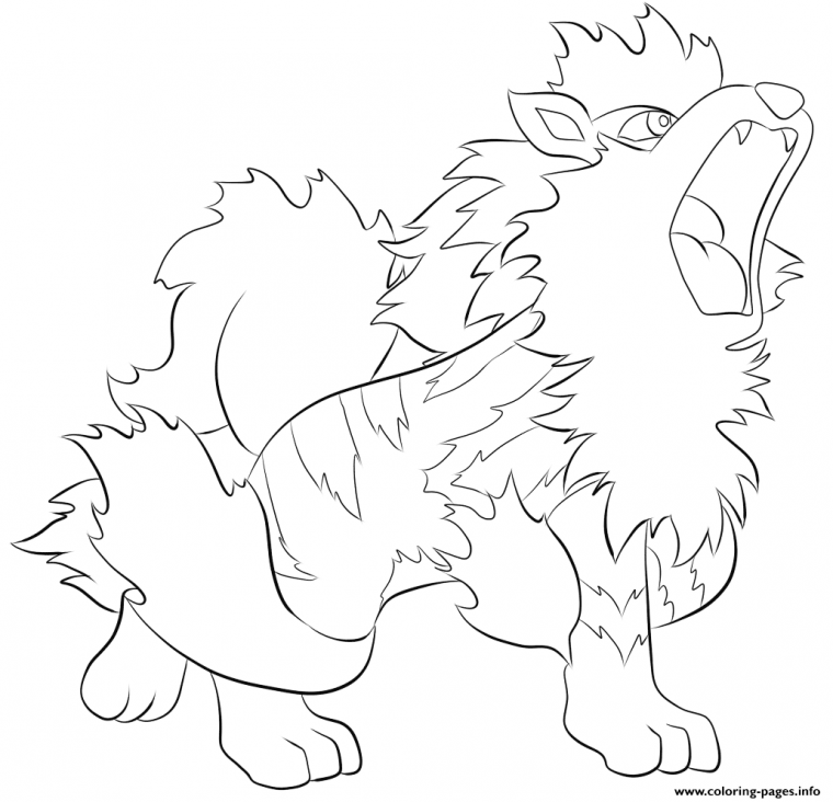 arcanine coloring page