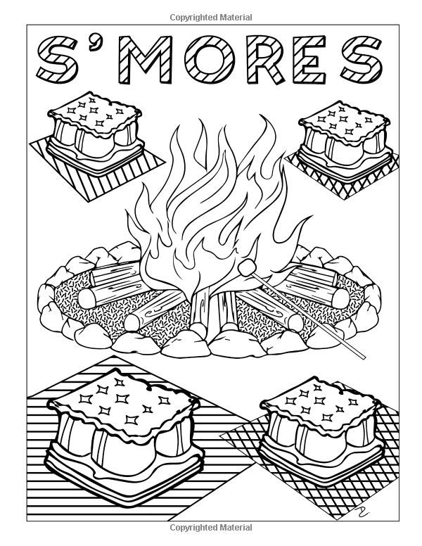 s’mores coloring pages