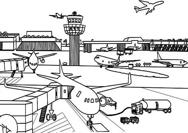 airport coloring page