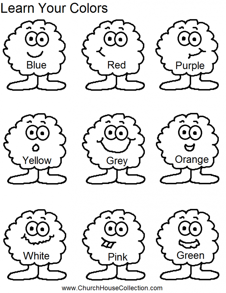 coloring pages to learn colors