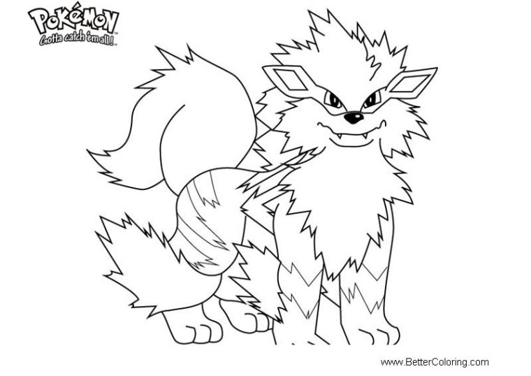 arcanine coloring pages