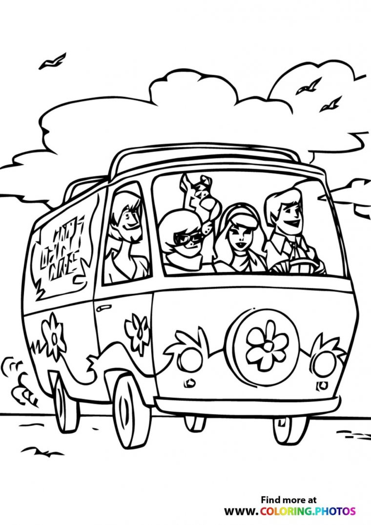 mystery machine coloring page