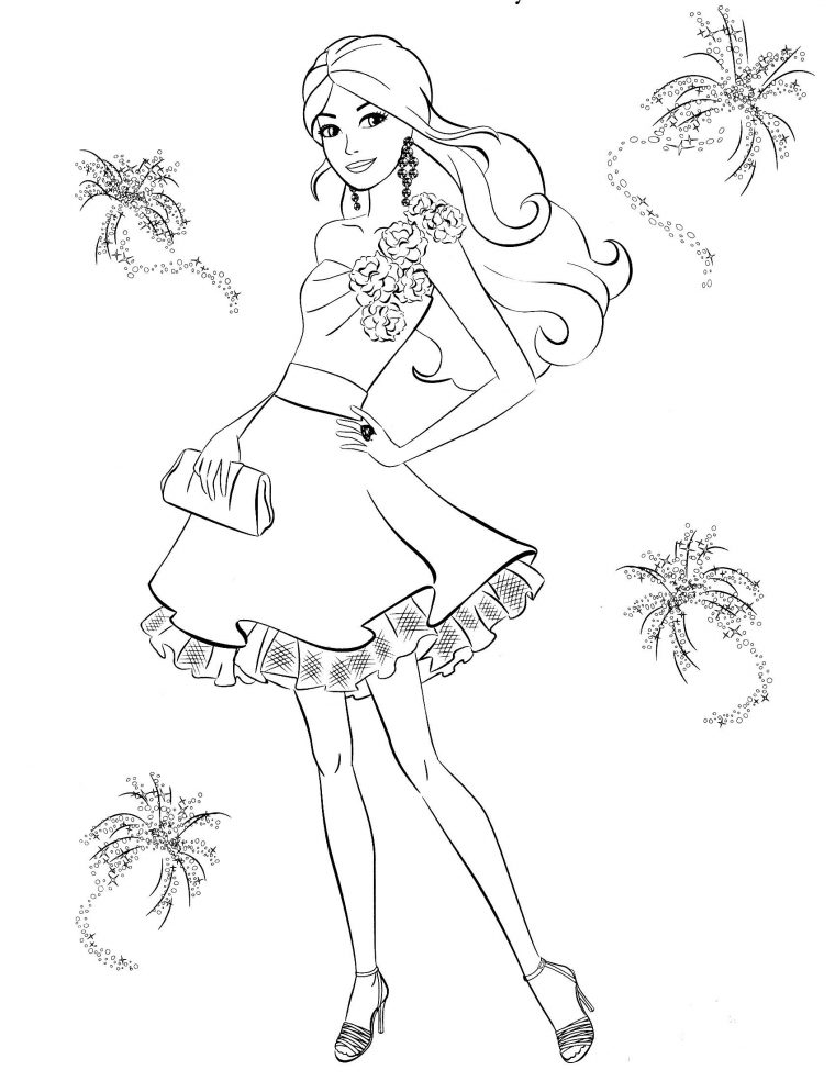 barbie dress coloring pages