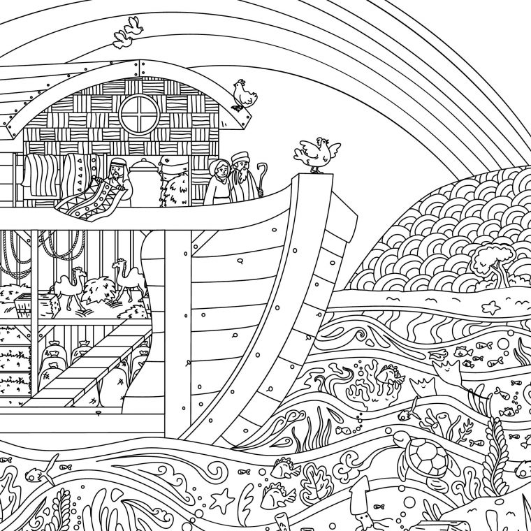 noah’s ark coloring page pdf