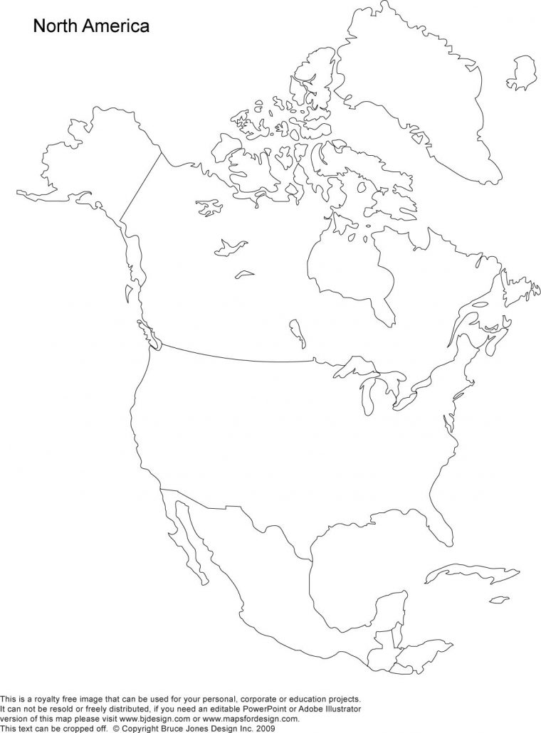 north america map coloring page