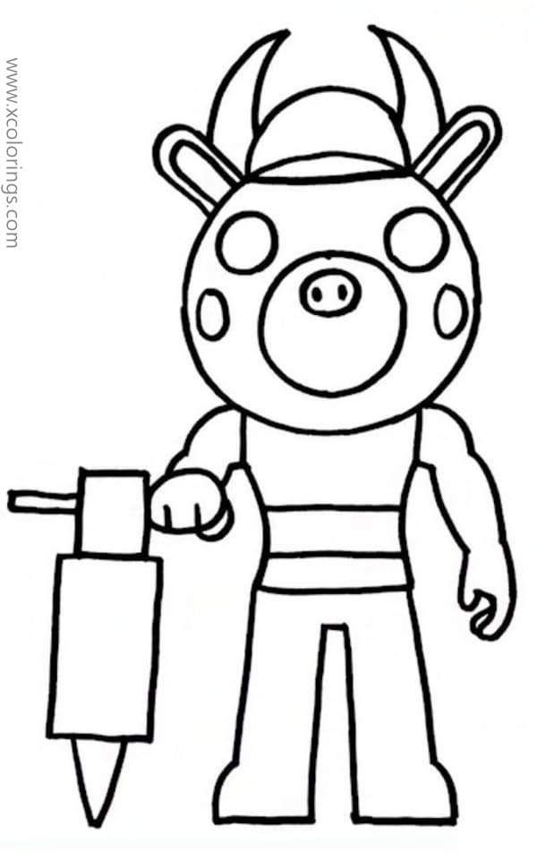 printable roblox piggy characters coloring pages