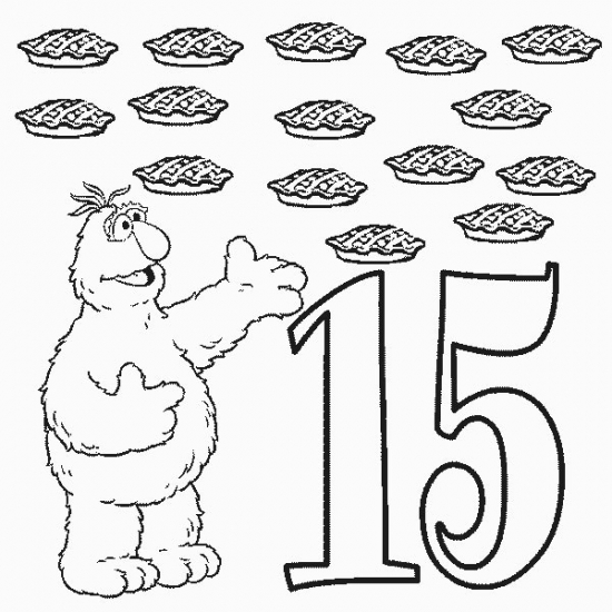 number 15 coloring page