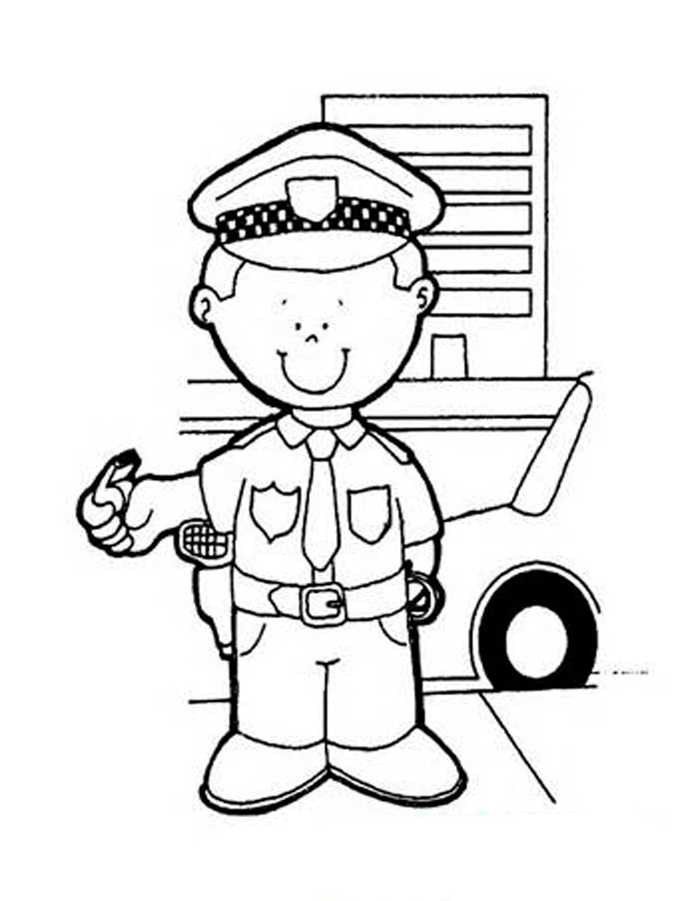 police officer police coloring pages