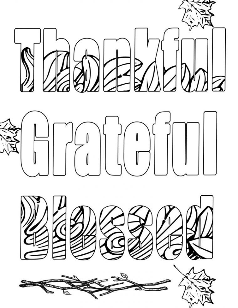 thankful coloring page