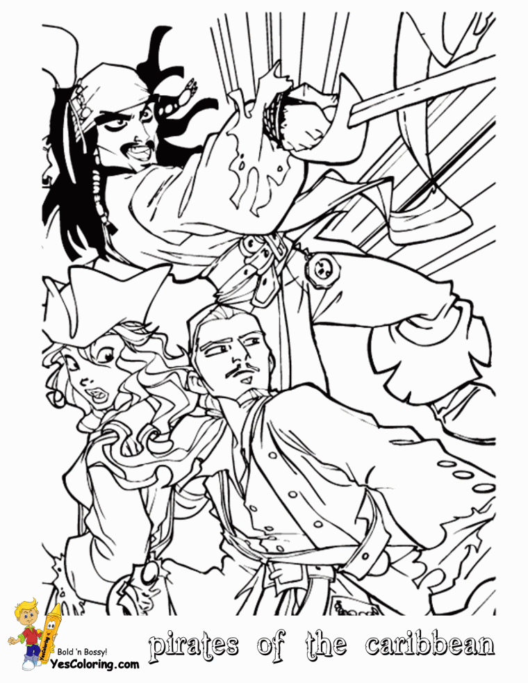 pirates of the caribbean coloring page