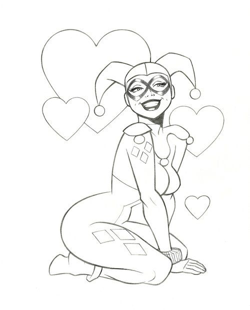 simple harley quinn coloring pages