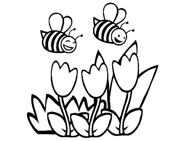 free bee coloring pages