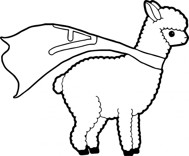 llama coloring page free