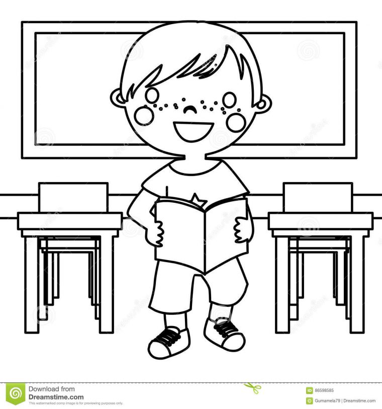 coloring page classroom