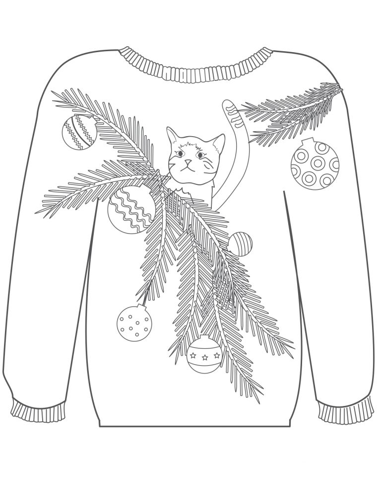 ugly sweater coloring page