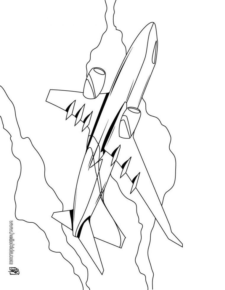 jet plane coloring page