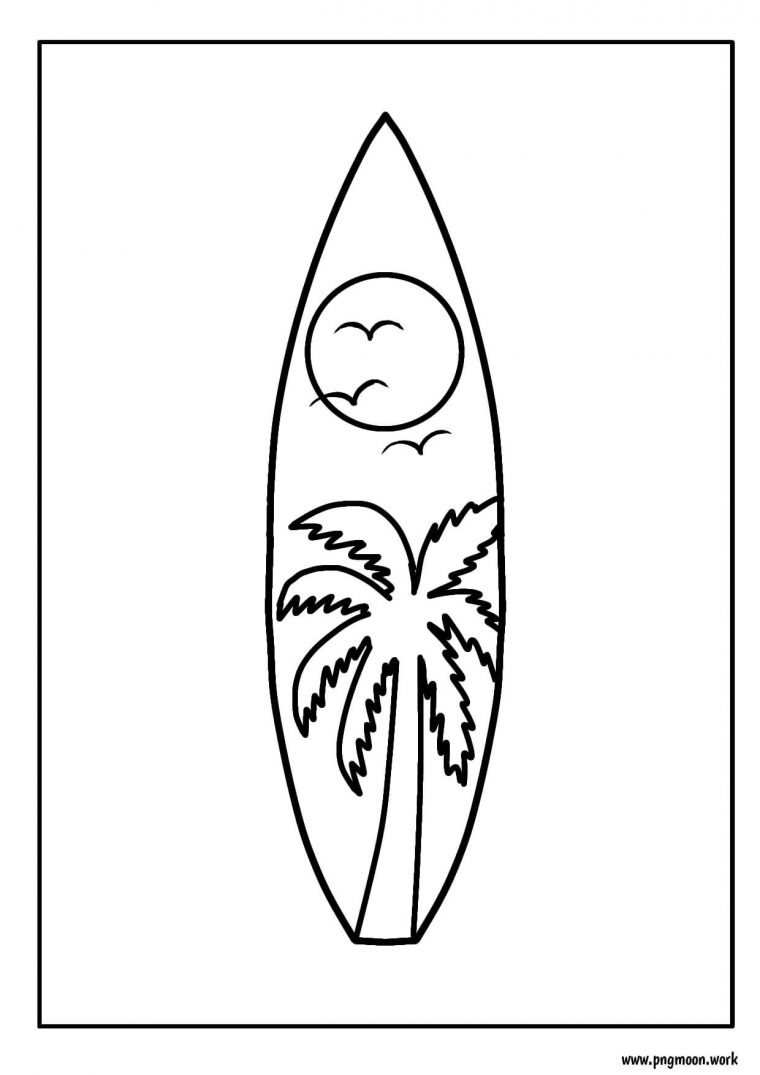 surf board coloring page