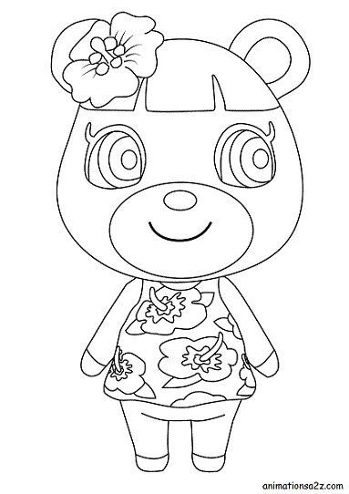 cute animal crossing coloring page